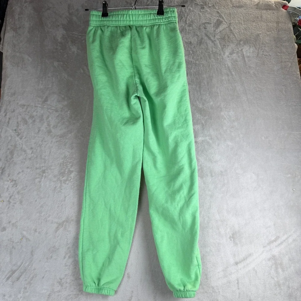 Champion‎ Womens XS Green Jogger Sweatpants High Rise Fleece Lined Drawstring